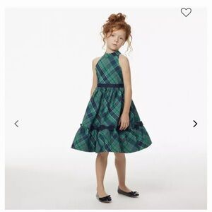 Janie and jack tartan party Plaid Bow dress size 12